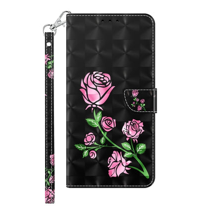 For Samsung Galaxy A25 5G 3D Painted Leather Phone Case(Rose) - Galaxy Phone Cases by buy2fix | Online Shopping UK | buy2fix