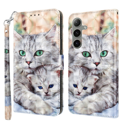 For Samsung Galaxy S24+ 5G 3D Painted Leather Phone Case(Two Loving Cats) - Galaxy S24+ 5G Cases by buy2fix | Online Shopping UK | buy2fix