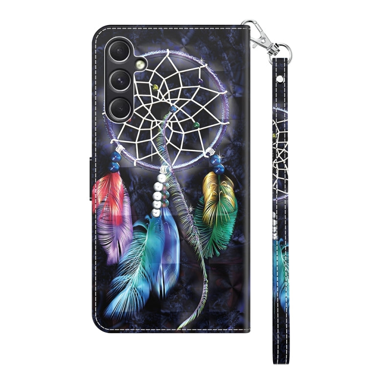 For Samsung Galaxy A55 5G 3D Painted Leather Phone Case(Colorful Dreamcatcher) - Galaxy Phone Cases by buy2fix | Online Shopping UK | buy2fix