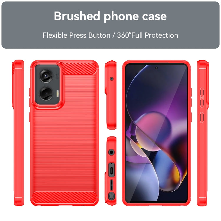 For Motorola Moto G Stylus 5G 2024 Brushed Texture Carbon Fiber TPU Phone Case(Red) - Motorola Cases by buy2fix | Online Shopping UK | buy2fix