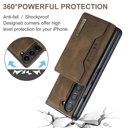 For Samsung Galaxy Z Fold6 DG.MING M2 Series 3-Fold Multi Card Bag + Magnetic Phone Case(Coffee) - Galaxy Z Fold6 5G Cases by DG.MING | Online Shopping UK | buy2fix