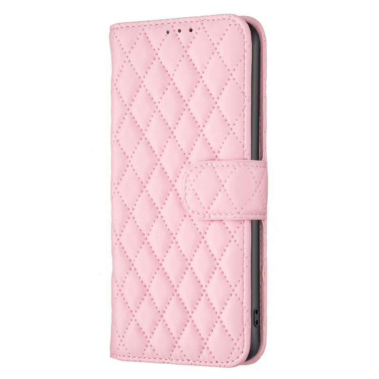 For Motorola Edge 40 Neo Diamond Lattice Wallet Flip Leather Phone Case(Pink) - Motorola Cases by buy2fix | Online Shopping UK | buy2fix