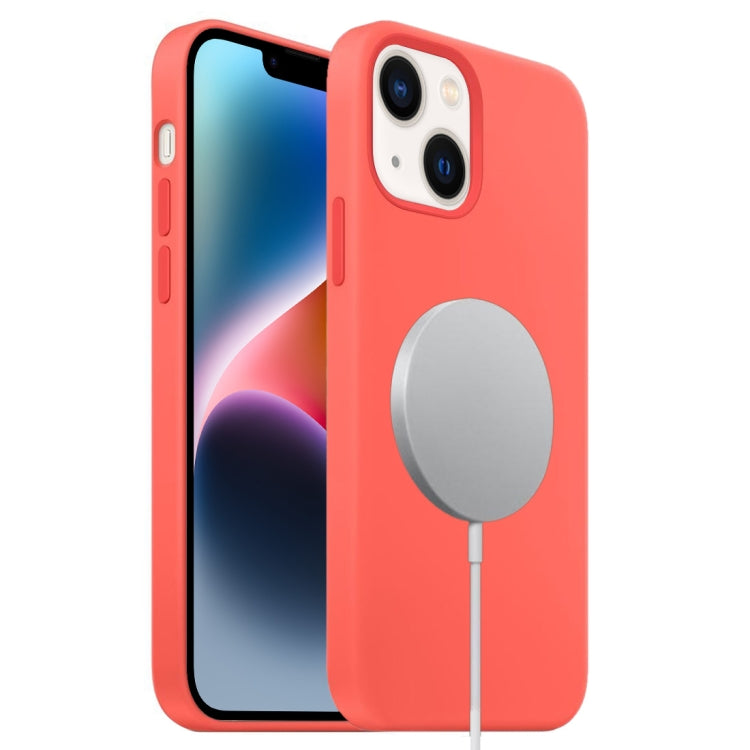 For iPhone 15 Plus MagSafe Liquid Silicone Full Coverage Phone Case(Pink Orange) - iPhone 15 Plus Cases by buy2fix | Online Shopping UK | buy2fix