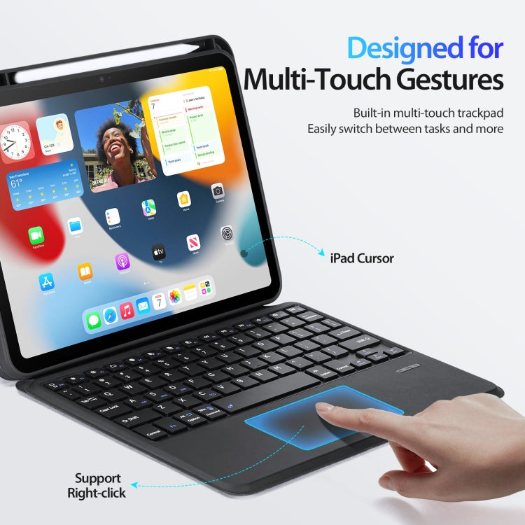 For iPad 10th Gen 10.9 2022 DUX DUCIS DK Series Magnetic Wireless Bluetooth Keyboard Tablet Case(Black) - For iPad Pro by DUX DUCIS | Online Shopping UK | buy2fix