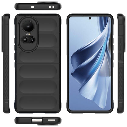 For OPPO Reno10 5G Global Magic Shield TPU + Flannel Phone Case(Black) - OPPO Cases by buy2fix | Online Shopping UK | buy2fix