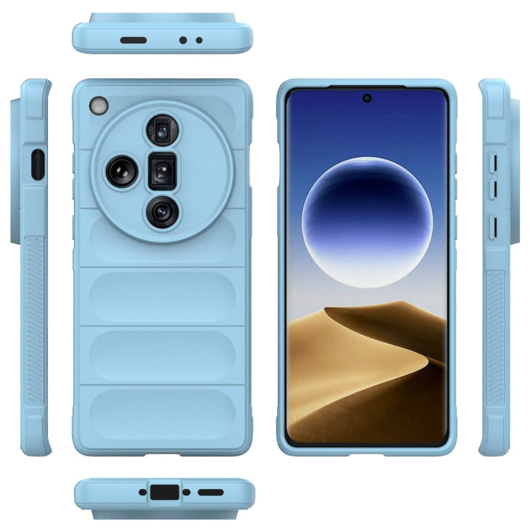For OPPO Find X7 Ultra 5G Magic Shield TPU + Flannel Phone Case(Light Blue) - Find X7 Ultra Cases by buy2fix | Online Shopping UK | buy2fix