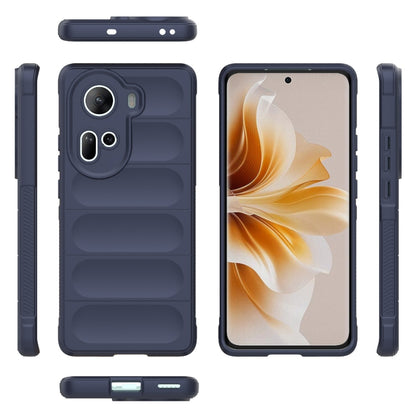For OPPO Reno11 5G Global Magic Shield TPU + Flannel Phone Case(Dark Blue) - Reno11 Cases by buy2fix | Online Shopping UK | buy2fix