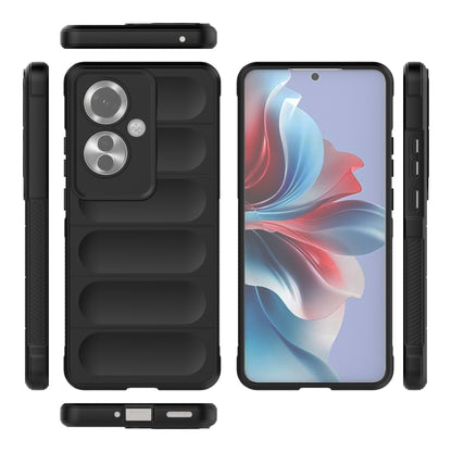 For OPPO Reno11 F 5G Global Magic Shield TPU + Flannel Phone Case(Black) - Reno11 F Cases by buy2fix | Online Shopping UK | buy2fix