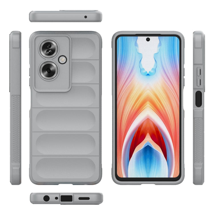 For OPPO A79 5G Global Magic Shield TPU + Flannel Phone Case(Grey) - OPPO Cases by buy2fix | Online Shopping UK | buy2fix