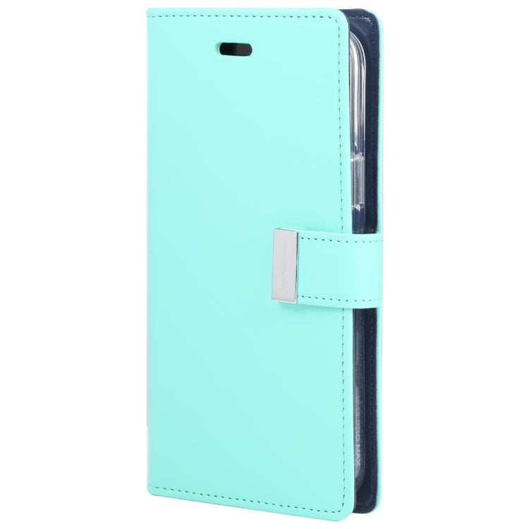 For iPhone 15 Pro Max GOOSPERY RICH DIARY Crazy Horse Texture Leather Phone Case(Mint Green) - iPhone 15 Pro Max Cases by GOOSPERY | Online Shopping UK | buy2fix