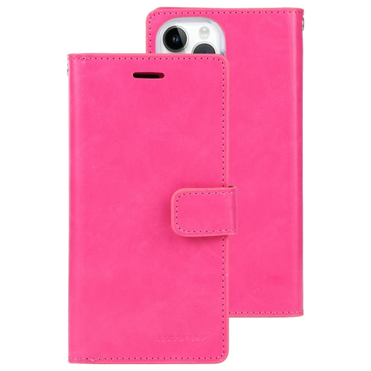 For iPhone 15 Pro Max GOOSPERY MANSOOR DIARY 9 Card Slots Leather Phone Case(Rose Red) - iPhone 15 Pro Max Cases by GOOSPERY | Online Shopping UK | buy2fix