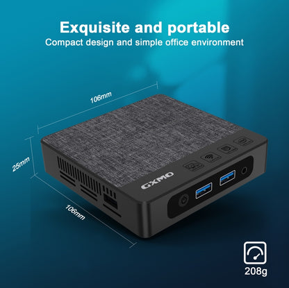 GXMO N42 Windows 11 Intel Gemini Lake N4000 Mini PC NVME SSD WiFi Mini Desktop Computer, Specification:6GB+64GB(Black) - Windows Mini PCs by GXMO | Online Shopping UK | buy2fix