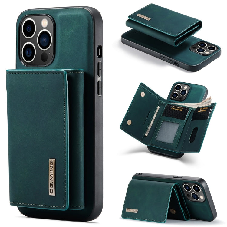 For iPhone 15 Pro Max DG.MING M1 Series 3-Fold Multi Card Wallet Leather Phone Case(Green) - iPhone 15 Pro Max Cases by DG.MING | Online Shopping UK | buy2fix