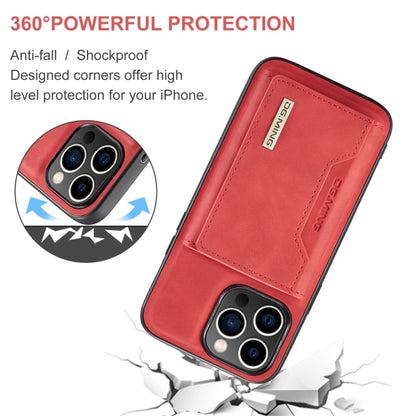 For iPhone 15 Pro DG.MING M2 Series 3-Fold Card Bag Wallet Leather Phone Case(Red) - iPhone 15 Pro Cases by DG.MING | Online Shopping UK | buy2fix