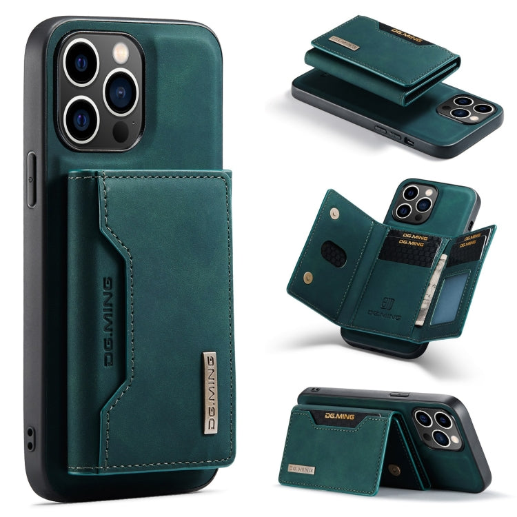 For iPhone 15 Pro Max DG.MING M2 Series 3-Fold Card Bag Wallet Leather Phone Case(Green) - iPhone 15 Pro Max Cases by DG.MING | Online Shopping UK | buy2fix