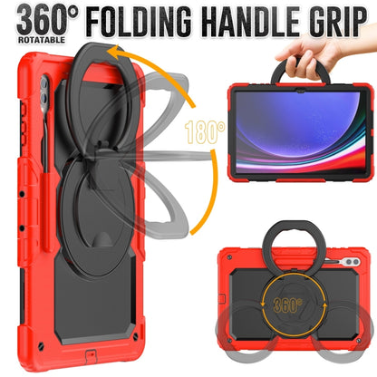 For Samsung Galaxy Tab S10 Ultra D Type Silicone Hybrid PC Tablet Case with Handle Holder(Red) - Galaxy Tab S9 Ultra Cases by buy2fix | Online Shopping UK | buy2fix