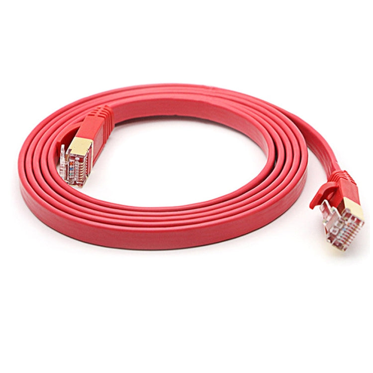 25m Gold Plated Head CAT7 High Speed 10Gbps Ultra-thin Flat Ethernet RJ45 Network LAN Cable(Red) - Lan Cable and Tools by buy2fix | Online Shopping UK | buy2fix