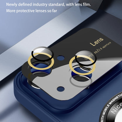 For iPhone 15 Large Glass Window Magnetic Magsafe Phone Case with Lens Film(Black) - iPhone 15 Cases by buy2fix | Online Shopping UK | buy2fix