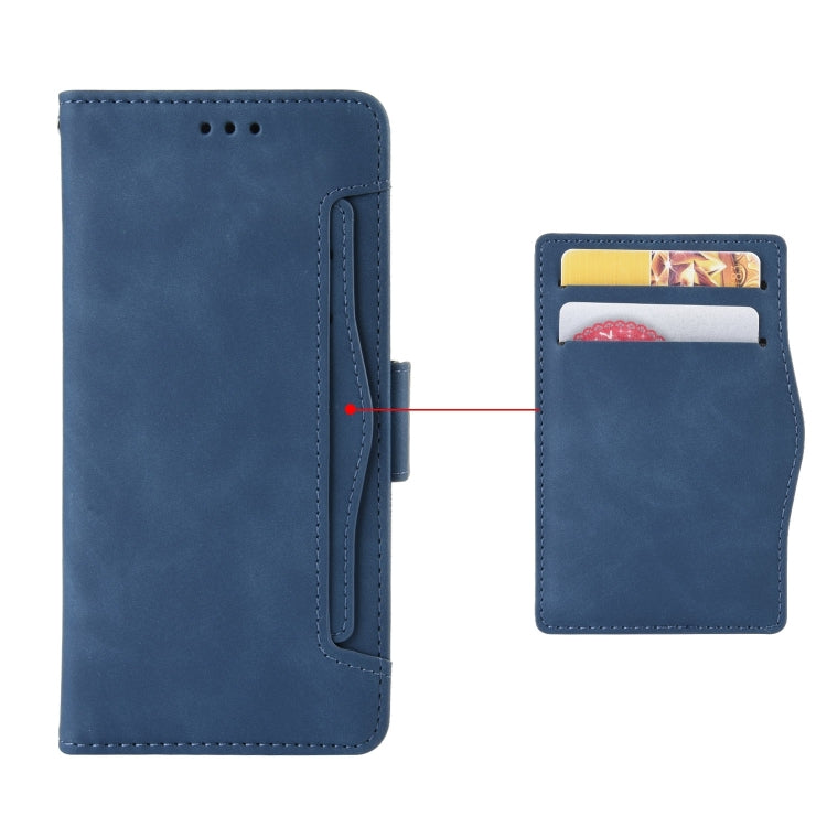 For iPhone 16 Plus Skin Feel Calf Texture Card Slots Leather Phone Case(Blue) - iPhone 16 Plus Cases by buy2fix | Online Shopping UK | buy2fix