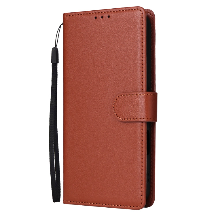 For iPhone 16 Plus Multifunctional Horizontal Flip Leather Phone Case with Three Card Slots(Brown) - iPhone 16 Plus Cases by buy2fix | Online Shopping UK | buy2fix