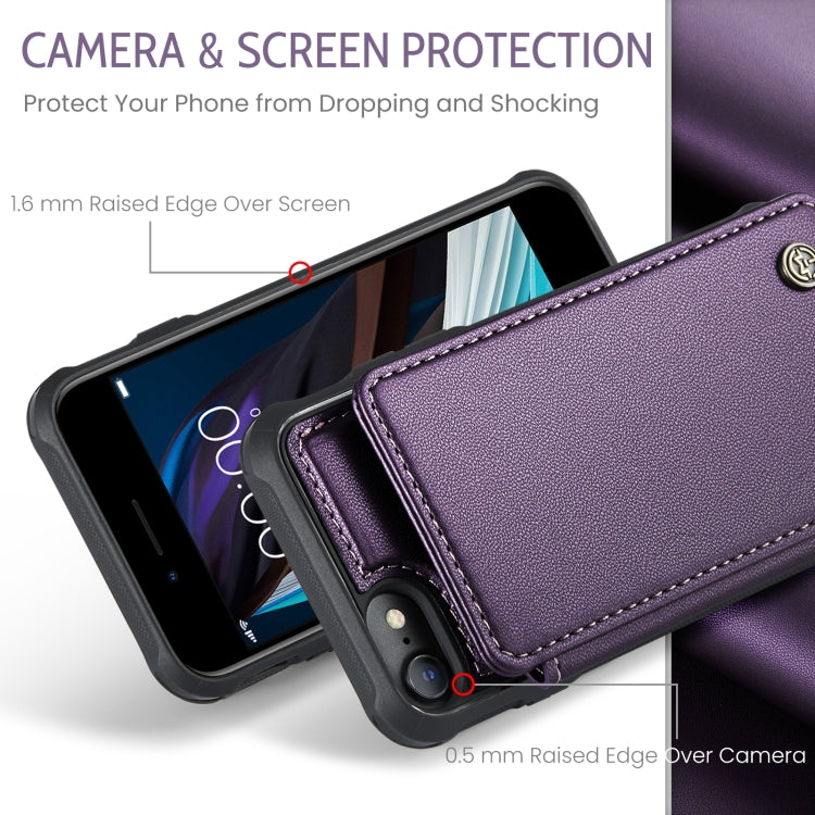 For iPhone SE 2022 / SE 2020 CaseMe C22 Card Slots Holder RFID Anti-theft Phone Case(Purple) - iPhone SE 2022 / 2020 / 8 / 7 Cases by CaseMe | Online Shopping UK | buy2fix