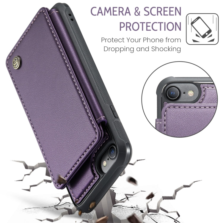 For iPhone SE 2022 / SE 2020 CaseMe C22 Card Slots Holder RFID Anti-theft Phone Case(Purple) - iPhone SE 2022 / 2020 / 8 / 7 Cases by CaseMe | Online Shopping UK | buy2fix