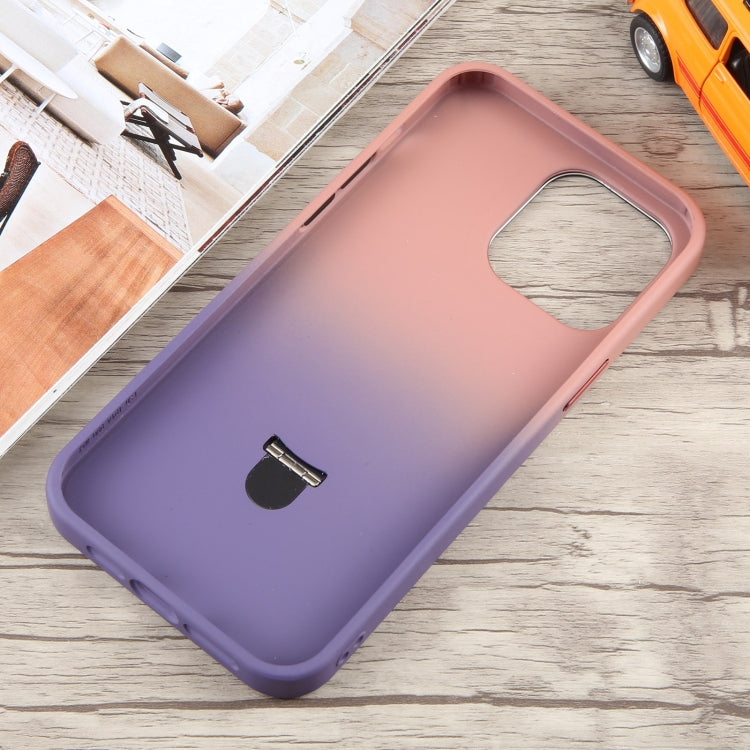 For iPhone 11 Gradient MagSafe Holder Liquid TPU Hybrid PC Phone Case(Pink Purple) - iPhone 11 Cases by buy2fix | Online Shopping UK | buy2fix