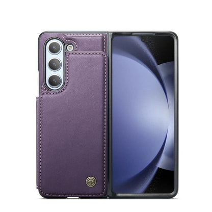 For Samsung Galaxy Z Fold5 CaseMe C22 PC+TPU Business Style RFID Anti-theft Leather Phone Case(Purple) - Galaxy Z Fold5 Cases by CaseMe | Online Shopping UK | buy2fix