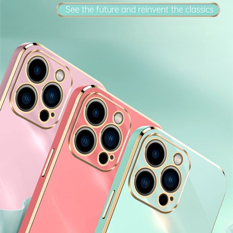 For iPhone 16 Pro XINLI Straight Edge 6D Electroplate TPU Phone Case(Mint Green) - iPhone 16 Pro Cases by XINLI | Online Shopping UK | buy2fix