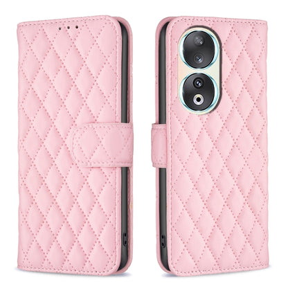 For Honor 90 5G Diamond Lattice Wallet Flip Leather Phone Case(Pink) - Honor Cases by buy2fix | Online Shopping UK | buy2fix