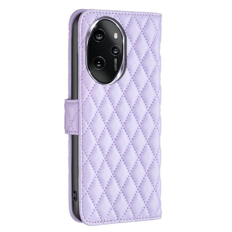 For Honor 100 Pro Diamond Lattice Wallet Flip Leather Phone Case(Purple) - Honor Cases by buy2fix | Online Shopping UK | buy2fix