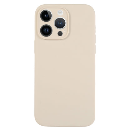 For iPhone 14 Pro Pure Color Liquid Silicone Fine Pore Phone Case(Antique White) - iPhone 14 Pro Cases by buy2fix | Online Shopping UK | buy2fix