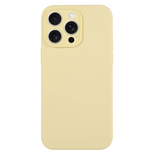 For iPhone 16 Pro Max Pure Color Liquid Silicone Fine Pore Phone Case(Creamy Yellow) - iPhone 16 Pro Max Cases by buy2fix | Online Shopping UK | buy2fix