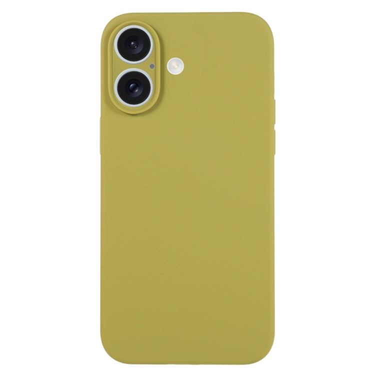 For iPhone 16 Pure Color Liquid Silicone Fine Pore Phone Case(Willow Green) - iPhone 16 Cases by buy2fix | Online Shopping UK | buy2fix