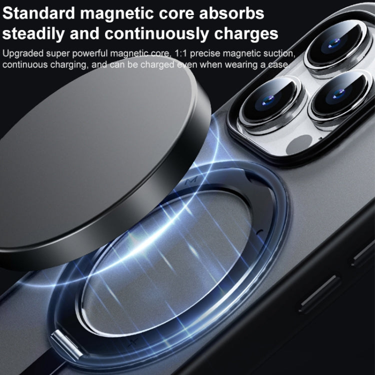 For iPhone 15 Pro MOMAX Magsafe Magnetic Metal Rotating Holder Phone Case(Black) - iPhone 15 Pro Cases by MOMAX | Online Shopping UK | buy2fix