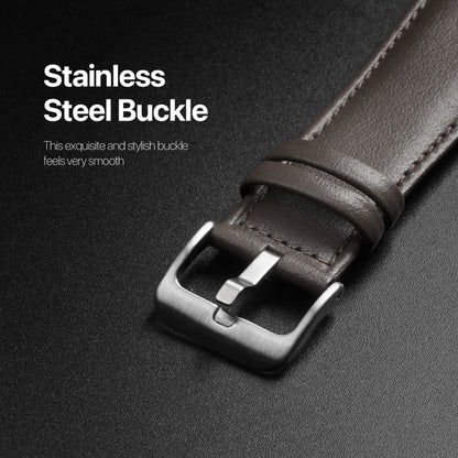 For Apple Watch 8 41mm DUX DUCIS YS Series Genuine Leather Watch Band(Grey) - Watch Bands by DUX DUCIS | Online Shopping UK | buy2fix