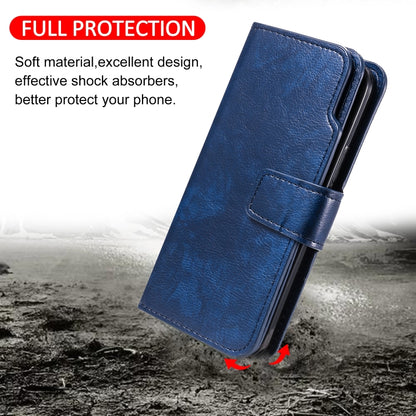 For iPhone 16 Pro Tri-Fold 9-Card Wallets Leather Phone Case(Blue) - iPhone 16 Pro Cases by buy2fix | Online Shopping UK | buy2fix