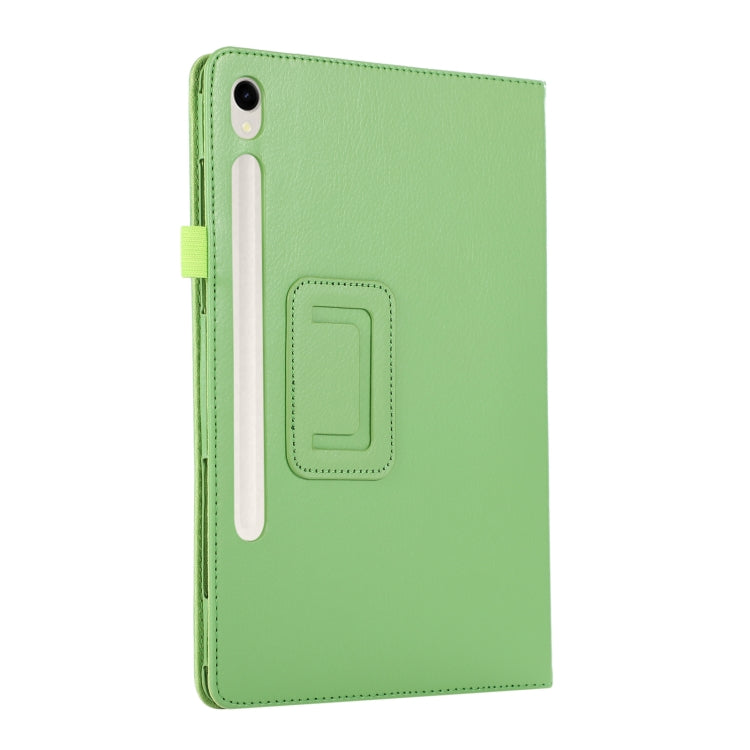 For Samsung Galaxy Tab S9 Ultra Litchi Texture Leather Tablet Case with Holder(Green) - Other Galaxy Tab PC by buy2fix | Online Shopping UK | buy2fix