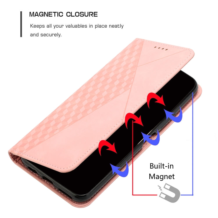 For Motorola Moto G Play 5G 2024 / G 5G 2024 Diamond Splicing Skin Feel Magnetic Leather Phone Case(Rose Gold) - Motorola Cases by buy2fix | Online Shopping UK | buy2fix