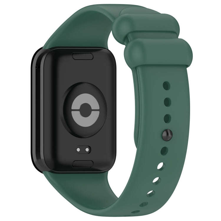 For Xiaomi Mi Band 8 Pro Solid Color Black Buckle Silicone Watch Band(Dark Green) - Watch Bands by buy2fix | Online Shopping UK | buy2fix