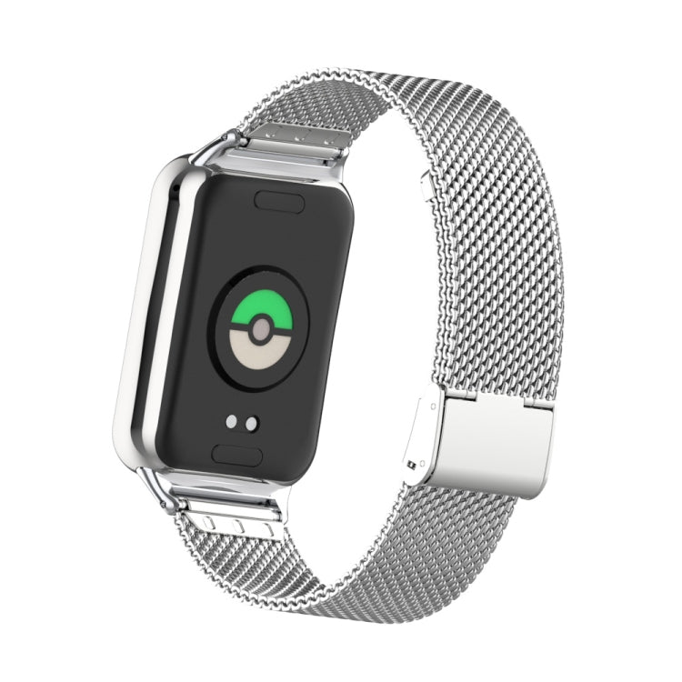 For Xiaomi Mi Band 8 Pro 18mm Steel Mesh Buckle Metal Watch Band(Silver) - Watch Bands by buy2fix | Online Shopping UK | buy2fix