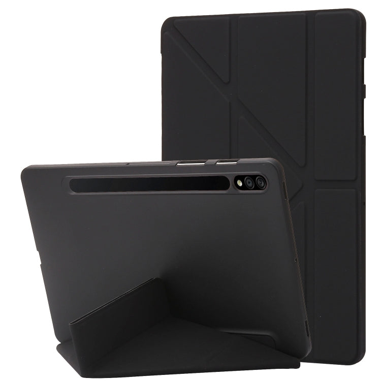 For Samsung Galaxy Tab S9+ Deformation Silicone Leather Tablet Case(Black) - Galaxy Tab S9+ Cases by buy2fix | Online Shopping UK | buy2fix