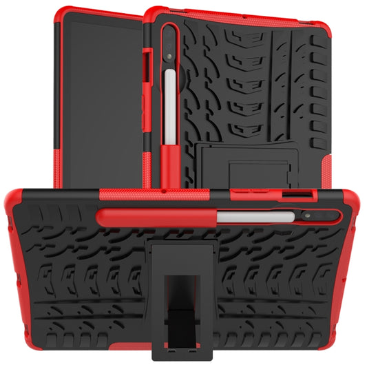 For Samsung Galaxy Tab S9 / S7 / S8 Tire Texture TPU + PC Tablet Case(Red) - Galaxy Tab S9 Cases by buy2fix | Online Shopping UK | buy2fix