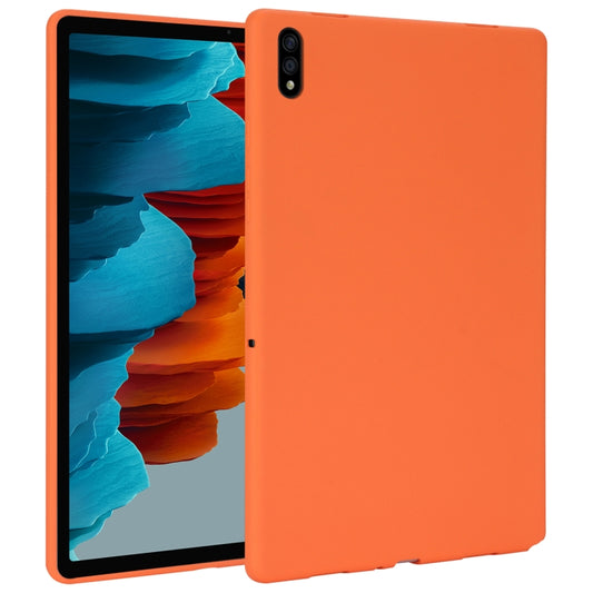 For Samsung Galaxy Tab S7 / S8 Oil Spray Skin-friendly TPU Tablet Case(Orange) - Galaxy Tab S7 by buy2fix | Online Shopping UK | buy2fix