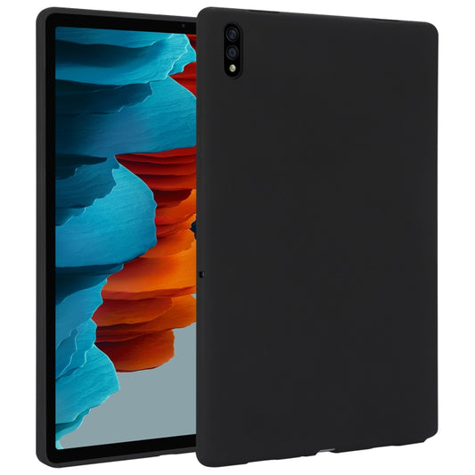 For Samsung Galaxy Tab S7 / S8 Oil Spray Skin-friendly TPU Tablet Case(Black) - Galaxy Tab S7 by buy2fix | Online Shopping UK | buy2fix