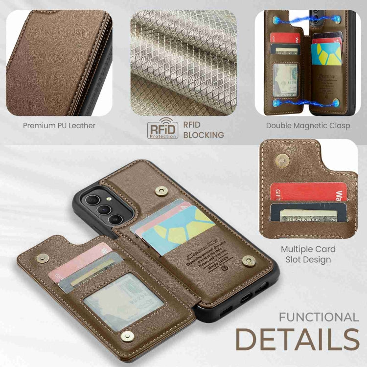 For Samsung Galaxy A54 5G CaseMe C22 Card Slots Holder RFID Anti-theft Phone Case(Brown) - Galaxy Phone Cases by CaseMe | Online Shopping UK | buy2fix