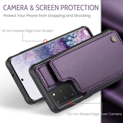 For Samsung Galaxy S20+ CaseMe C22 Card Slots Holder RFID Anti-theft Phone Case(Purple) - Galaxy Phone Cases by CaseMe | Online Shopping UK | buy2fix