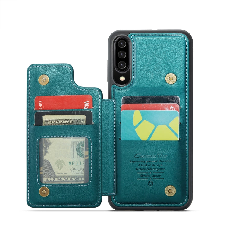 For Samsung Galaxy A30s/A50s/A50 CaseMe C22 Card Slots Holder RFID Anti-theft Phone Case(Blue Green) - Galaxy Phone Cases by CaseMe | Online Shopping UK | buy2fix