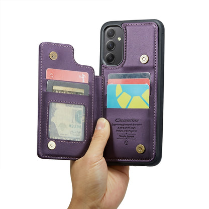 For Samsung Galaxy A34 5G CaseMe C22 Card Slots Holder RFID Anti-theft Phone Case(Purple) - Galaxy Phone Cases by CaseMe | Online Shopping UK | buy2fix