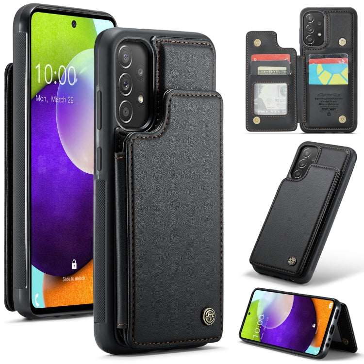 For Samsung Galaxy A52 4G/5G/A52s 5G CaseMe C22 Card Slots Holder RFID Anti-theft Phone Case(Black) - Galaxy Phone Cases by CaseMe | Online Shopping UK | buy2fix